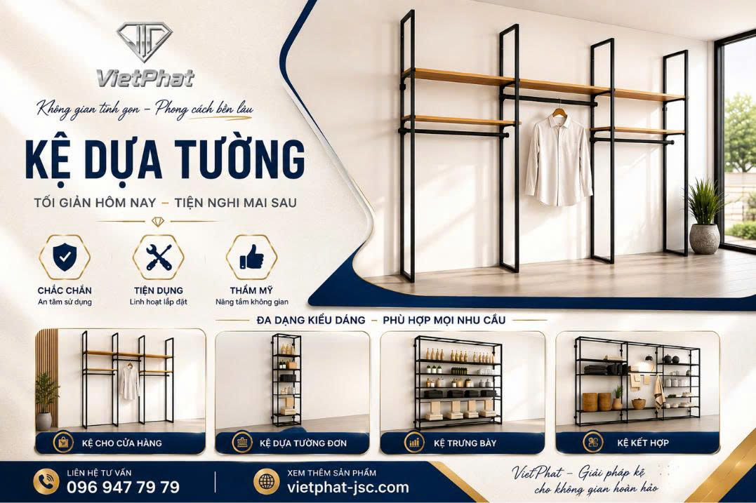 KỆ DỰA TƯỜNG VIỆT PHÁT – GIẢI PHÁP TỐI ƯU CHO MỌI KHÔNG GIAN